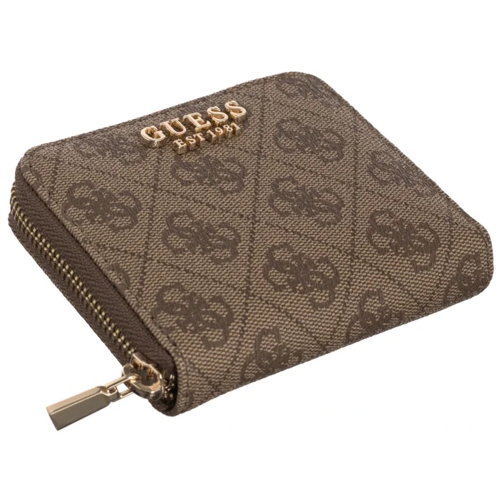 Portfel Guess Laurel II Slg Small Zip Around SWSG74 59137 Latte Logo – zdjęcie 3