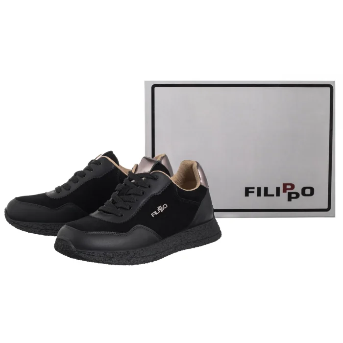 Sneakersy Filippo Czarne DP7405/25 BK – zdjęcie 6