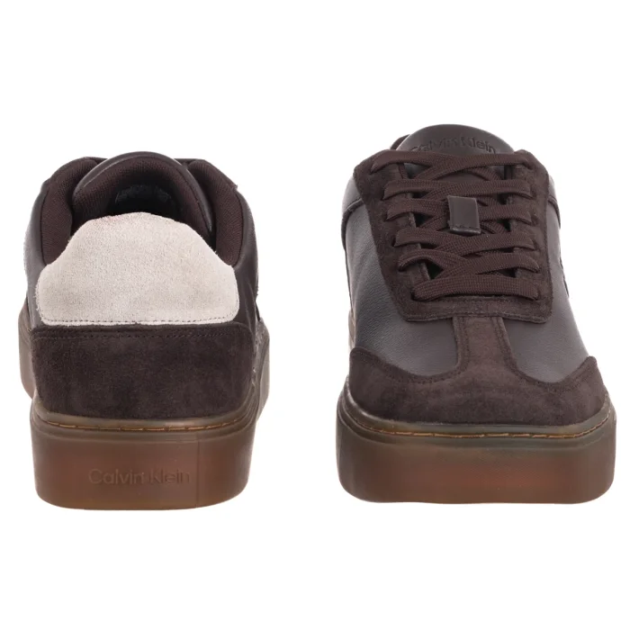 Półbuty Calvin Klein Classic Cupsole Laceup Wt Mix Bordeaux/Chateau YM0YM01429 0KY – zdjęcie 4