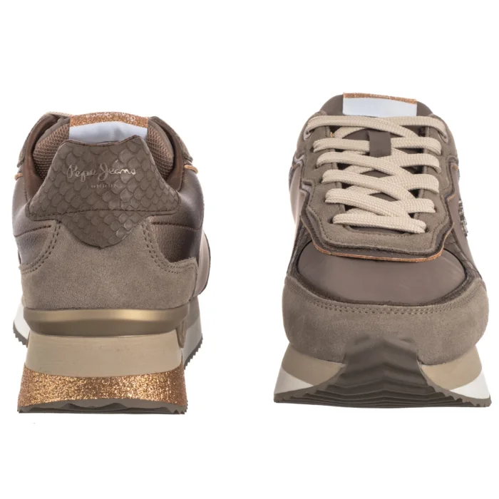 Sneakersy Pepe Jeans Rusper Glam Bronze Beige PLS600008 864 – zdjęcie 4