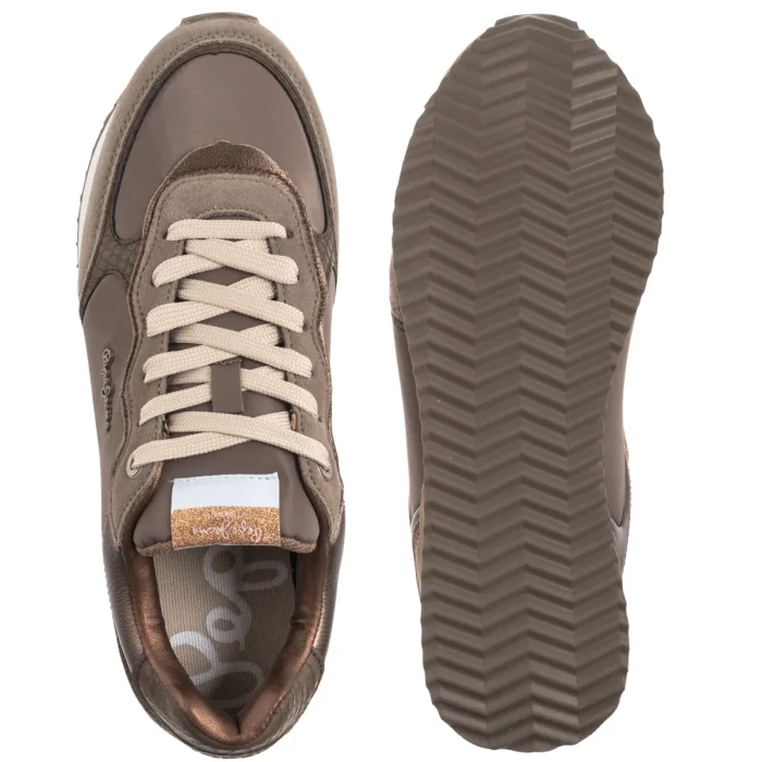Sneakersy Pepe Jeans Rusper Glam Bronze Beige PLS600008 864 – zdjęcie 5