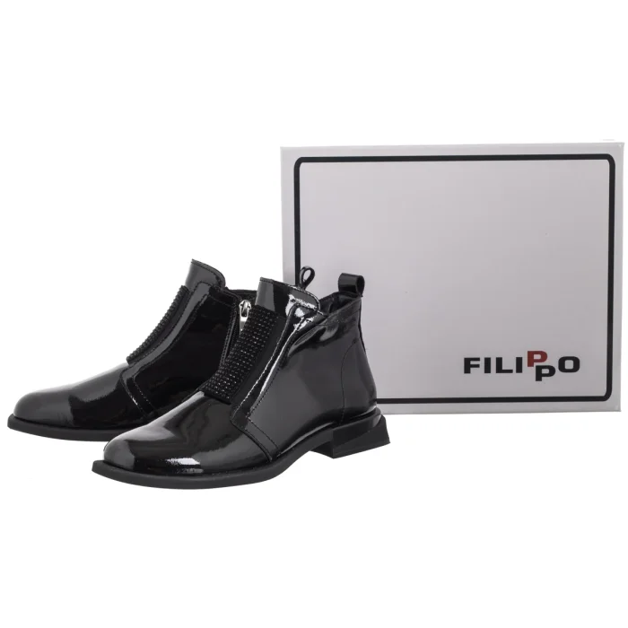 Botki Filippo Czarne DBT7141/25 BK – zdjęcie 6