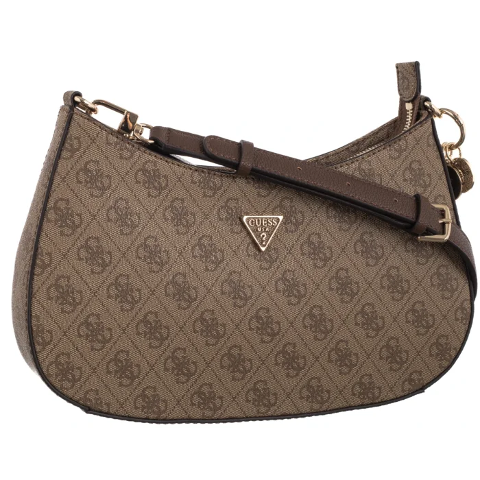 Torebka Guess Noelle II Top Zip Shoulder Bag HWBG96 72180 Latte Logo/Brown – zdjęcie 1
