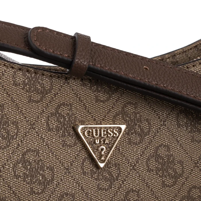 Torebka Guess Noelle II Top Zip Shoulder Bag HWBG96 72180 Latte Logo/Brown – zdjęcie 4