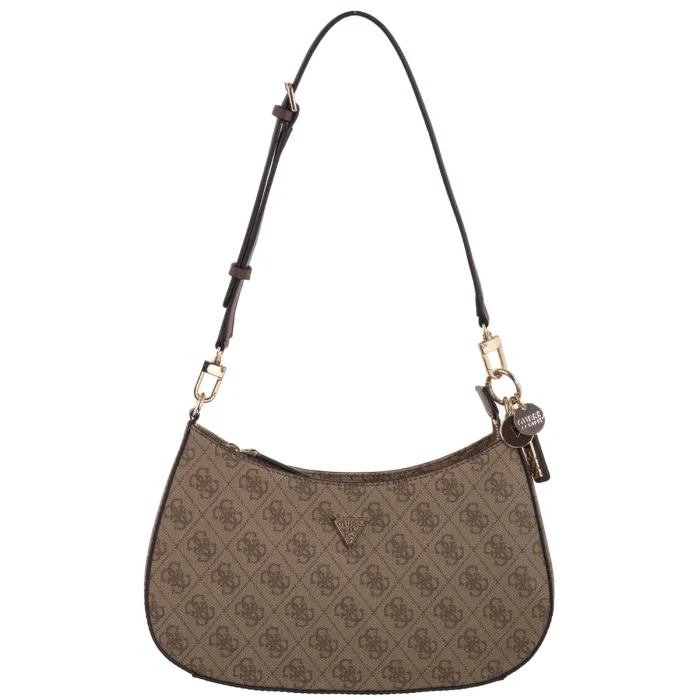 Torebka Guess Noelle II Top Zip Shoulder Bag HWBG96 72180 Latte Logo/Brown – zdjęcie 5