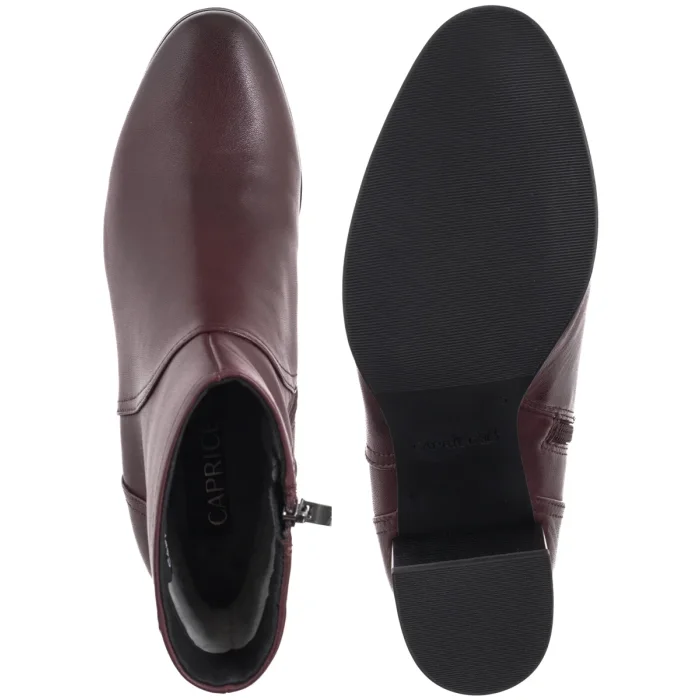 Botki Caprice Bordowe 9-25306-45 540 Bordeaux Nappa – zdjęcie 5