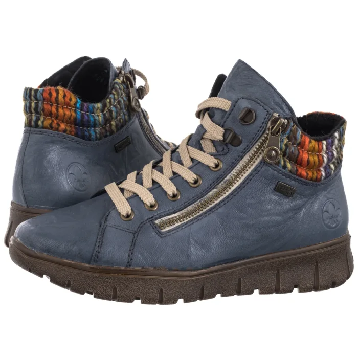 Botki Rieker Niebieskie N1305-14 Blue – zdjęcie 1