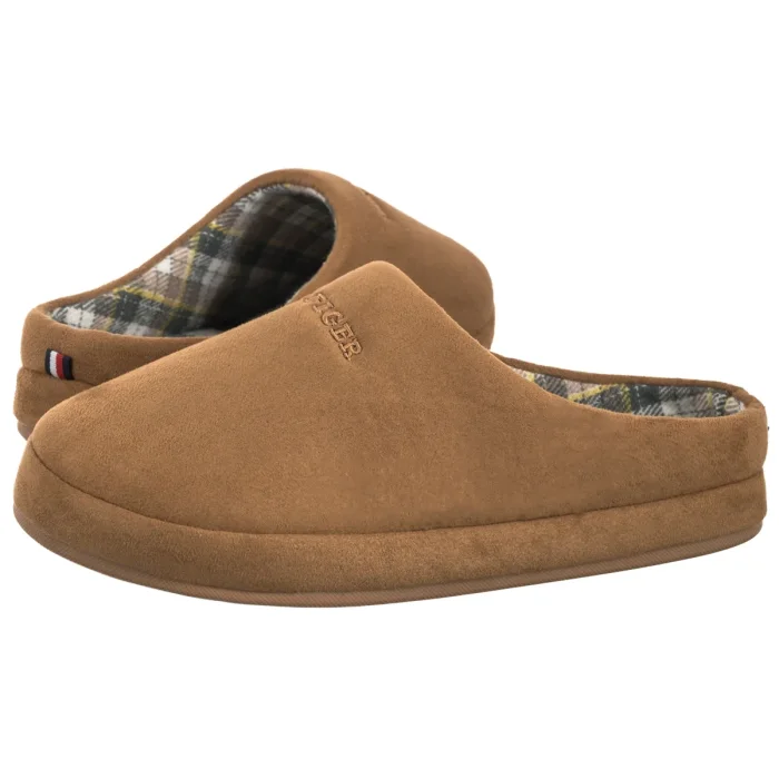 Kapcie Tommy Hilfiger Hilfiger M Sde Check House Shoe Desert Khaki FM0FM05615 GWJ – zdjęcie 1