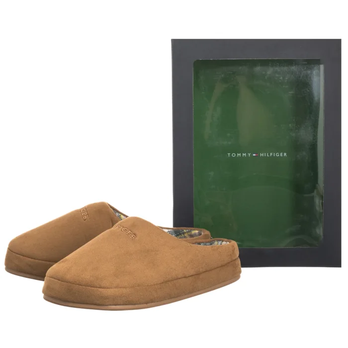 Kapcie Tommy Hilfiger Hilfiger M Sde Check House Shoe Desert Khaki FM0FM05615 GWJ – zdjęcie 6