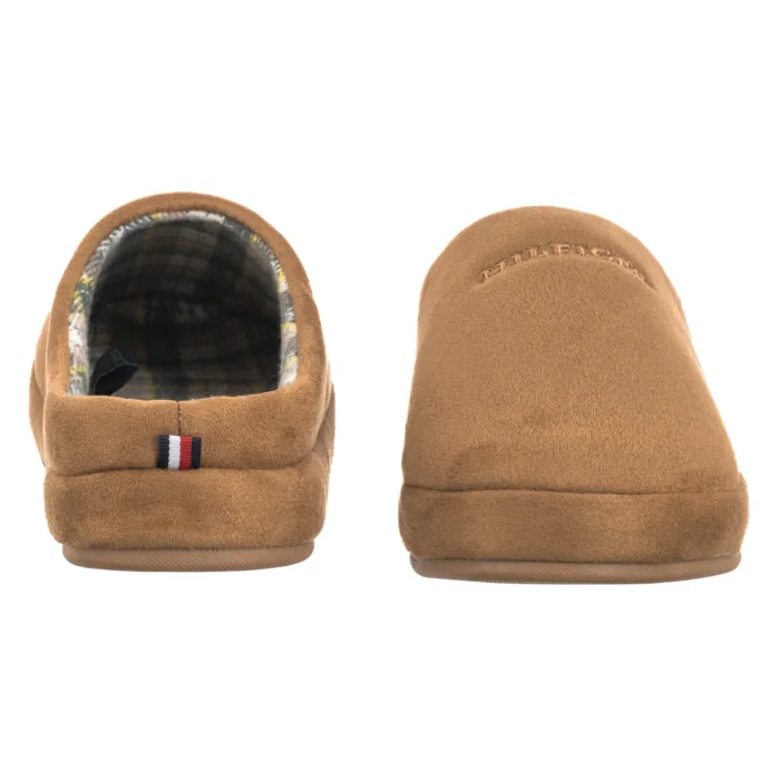 Kapcie Tommy Hilfiger Hilfiger M Sde Check House Shoe Desert Khaki FM0FM05615 GWJ – zdjęcie 4