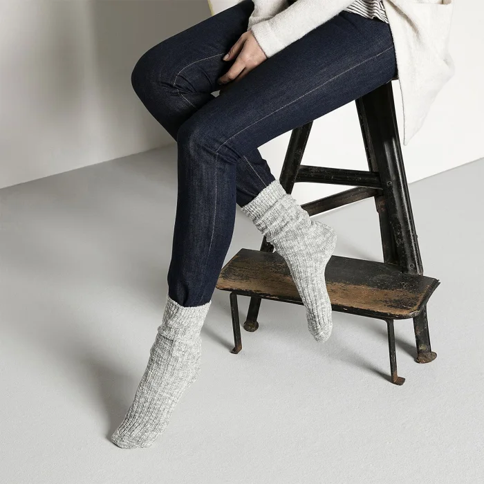 Skarpetki Birkenstock Cotton Slub W Gray/White 1008032 – zdjęcie 2
