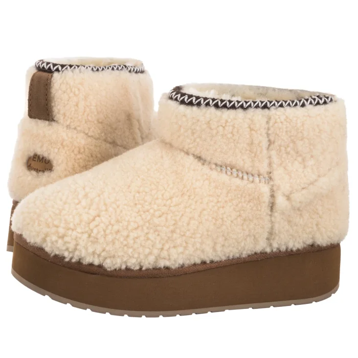 Botki EMU Australia Stinger Micro Flatform Teddy Natural W13187 – zdjęcie 1