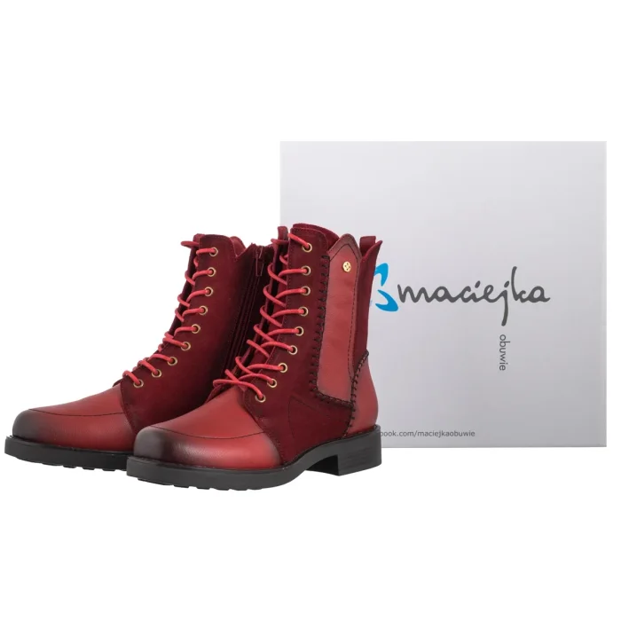 Trzewiki Maciejka Czerwone A7155-08/00-7 – zdjęcie 6