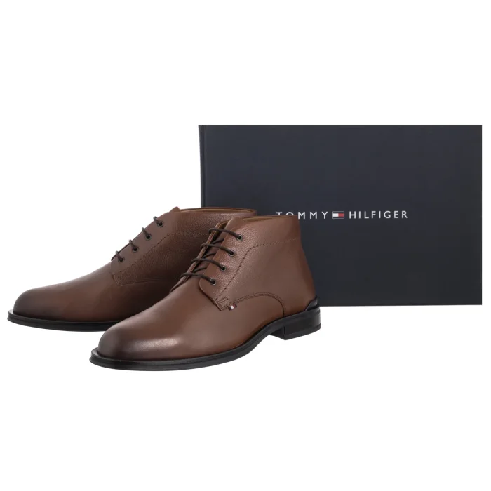 Trzewiki Tommy Hilfiger Corporate Hilfiger Lth Boot Winter Cognac FM0FM05697 GVI – zdjęcie 6