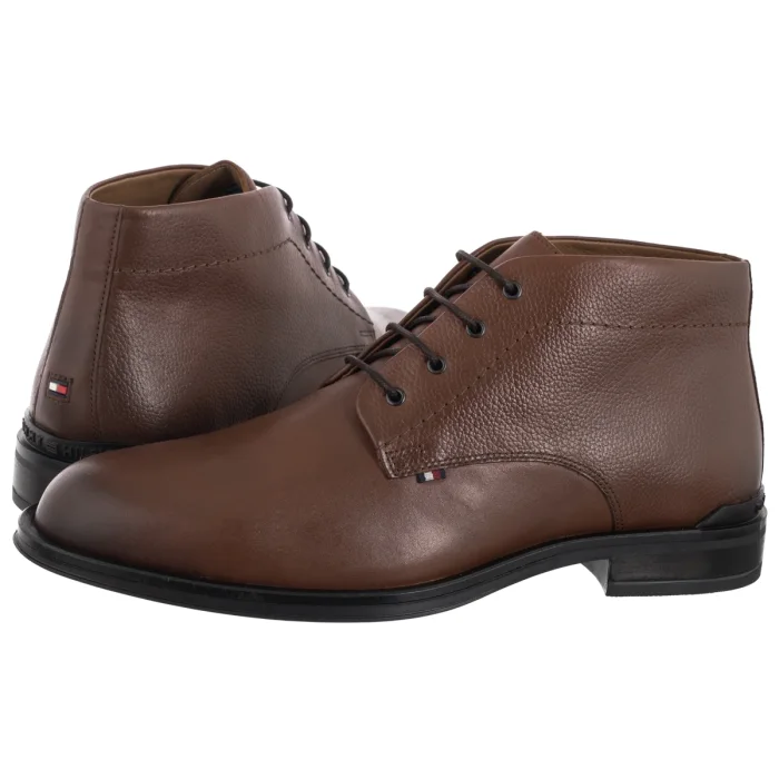 Trzewiki Tommy Hilfiger Corporate Hilfiger Lth Boot Winter Cognac FM0FM05697 GVI – zdjęcie 1