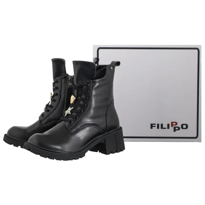 Botki Filippo Czarne DBT7132/25 BK – zdjęcie 6