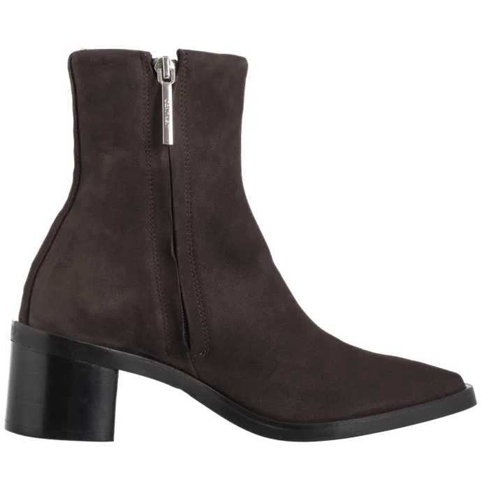 Botki Calvin Klein Block Heel Zip Boot Sue Chocolate Brown HW0HW02592 GBW – zdjęcie 3