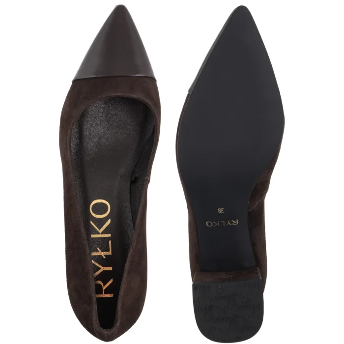 Czółenka Ryłko Brązowe B4NM0_T1 _5TY – zdjęcie 5