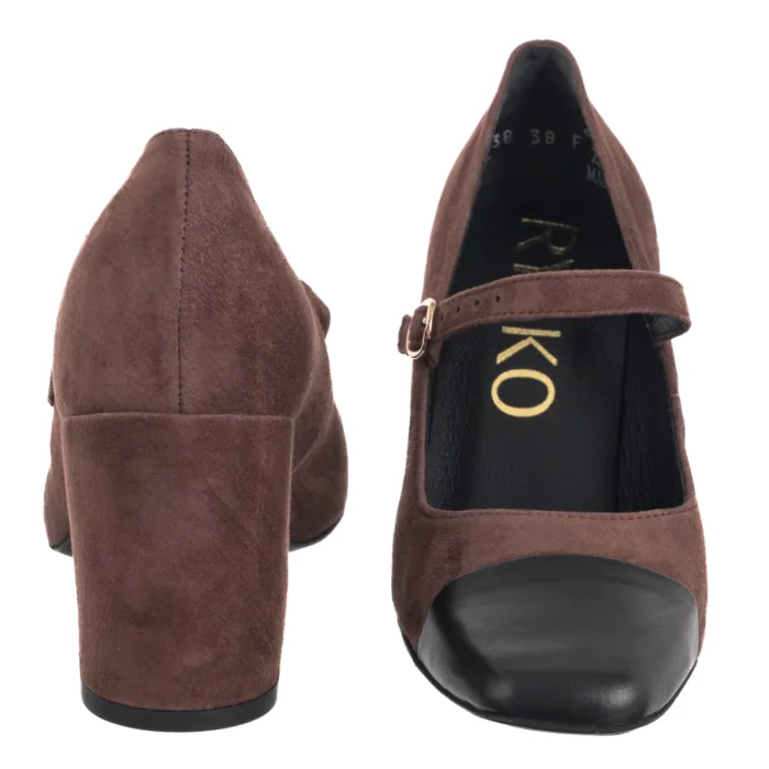 Czółenka Ryłko Brązowe 7Z202_A4 _3TW – zdjęcie 4