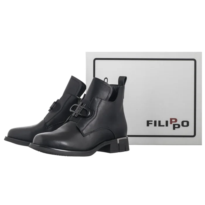 Botki Filippo Czarne DBT7191/25 BK – zdjęcie 6