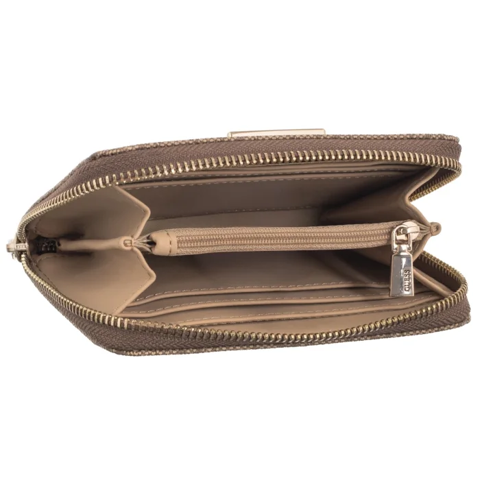 Portfel Guess Laurel II Slg Med Zip Around SWSG74 59140 Latte Logo – zdjęcie 5