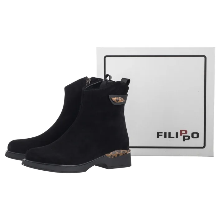 Botki Filippo Czarne DBT7182/25 BK – zdjęcie 5