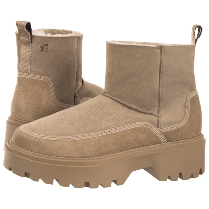 Botki Tommy Hilfiger Real Shearling Pullon Snowboot Horsedish FW0FW08997 ACC – zdjęcie 1