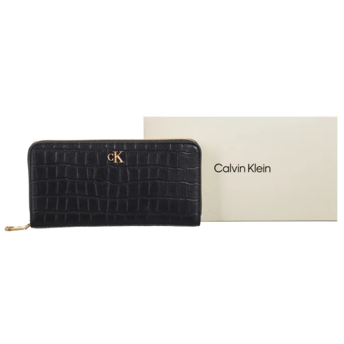 Portfel Calvin Klein CK Croc Long Zip Around Black LV04F1096G UB1 – zdjęcie 6