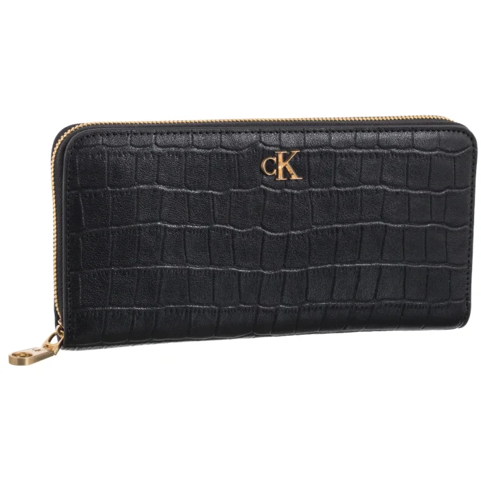 Portfel Calvin Klein CK Croc Long Zip Around Black LV04F1096G UB1 – zdjęcie 1