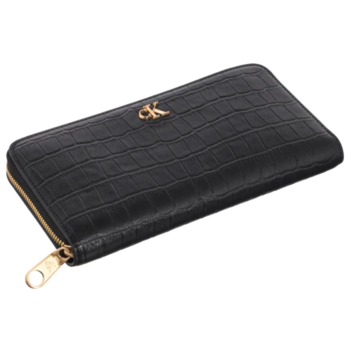 Portfel Calvin Klein CK Croc Long Zip Around Black LV04F1096G UB1 – zdjęcie 3
