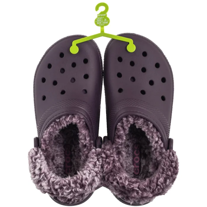 Klapki Crocs Classic Fleece Lined Clog Plush Plum 211396-5CQ – zdjęcie 6