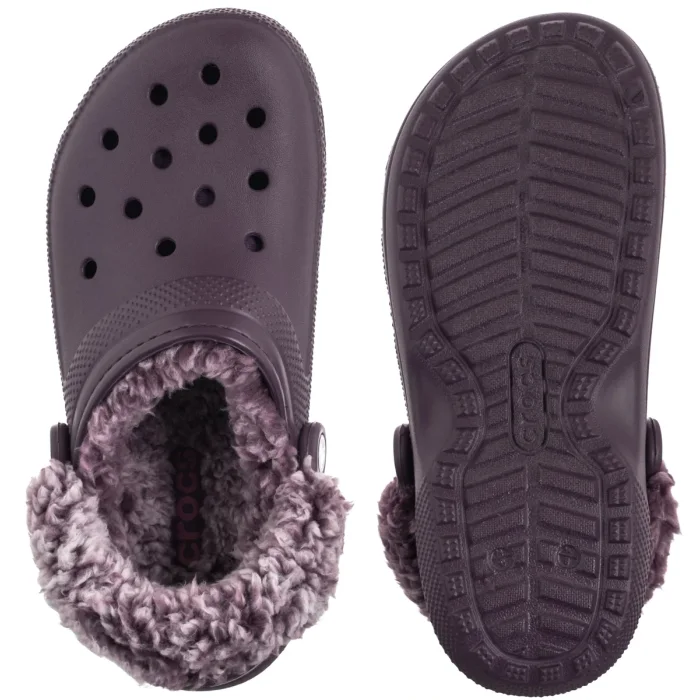 Klapki Crocs Classic Fleece Lined Clog Plush Plum 211396-5CQ – zdjęcie 5