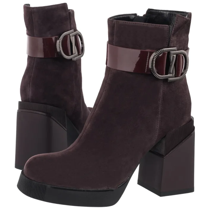 Botki Filippo Bordowe DBT7183/25 BG – zdjęcie 1