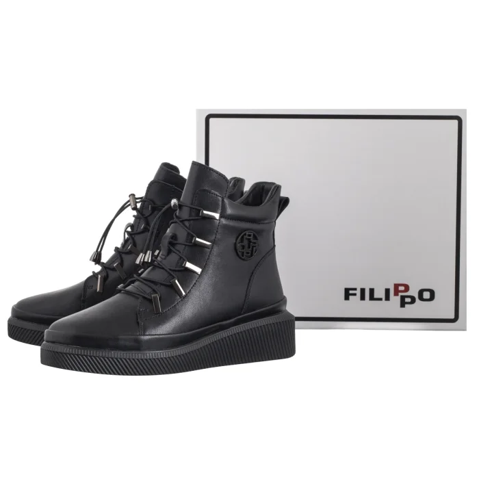 Botki Filippo Czarne DBT7416/25 BK – zdjęcie 6