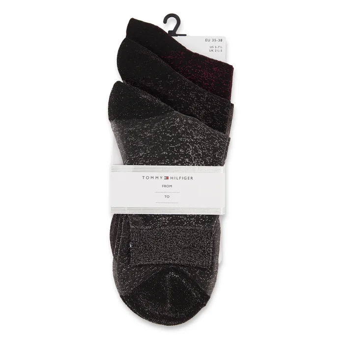 Skarpetki 3 pary Tommy Hilfiger TH Women Short Sock 3P Gifting Black 701236463 001 801 – zdjęcie 3