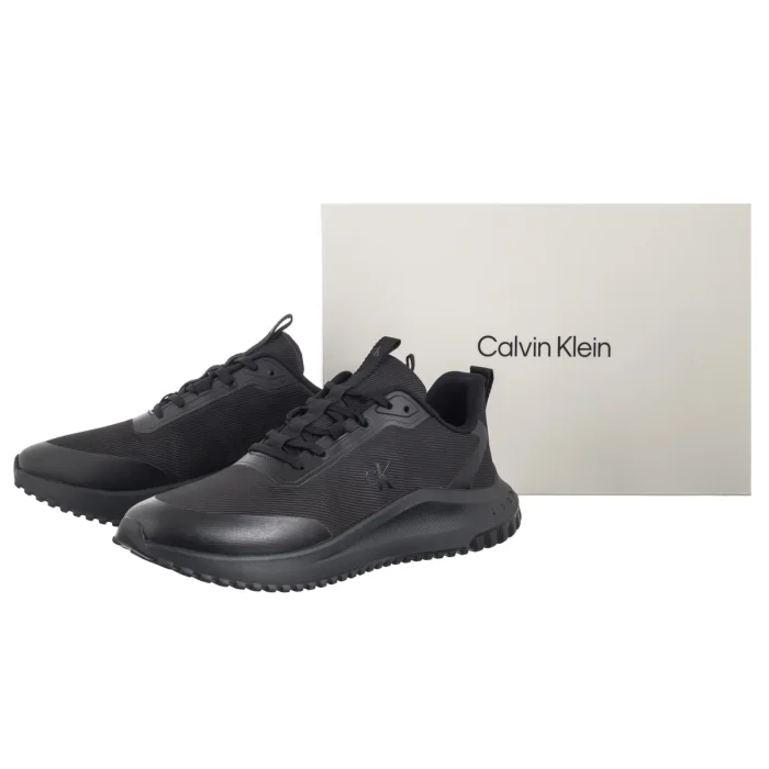 Sneakersy Calvin Klein Eva Runner Lace Up Mat Mix Triple Black YM0YM01442 0GJ – zdjęcie 6