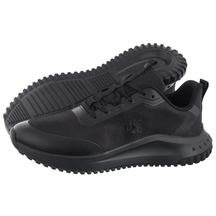 Sneakersy Calvin Klein Eva Runner Lace Up Mat Mix Triple Black YM0YM01442 0GJ – zdjęcie 1