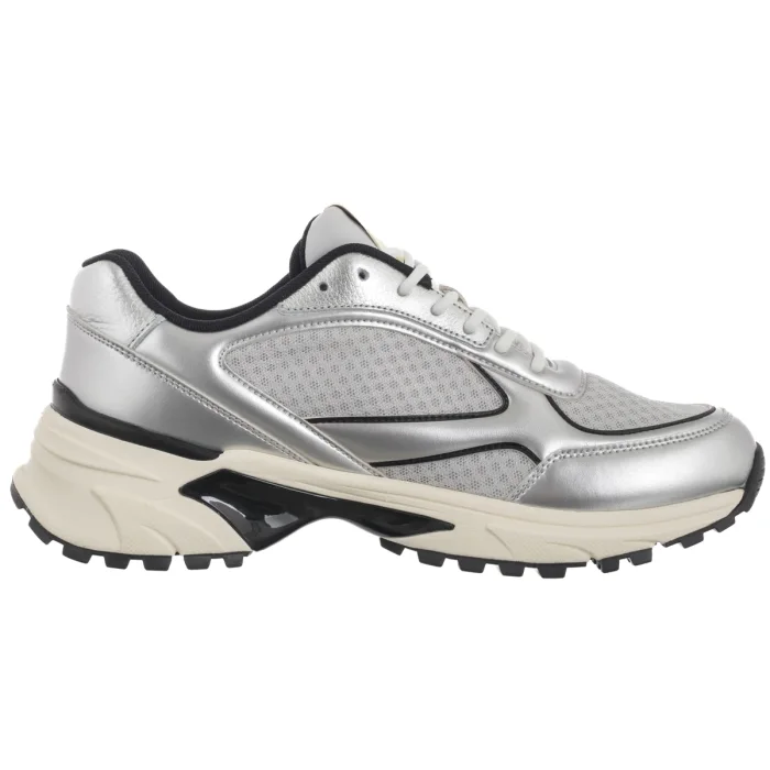 Buty Sportowe Calvin Klein Hike Runner Laceup Mesh Mix Met Silver/Black/Marshmallow YM0YM01402 0IX – zdjęcie 3