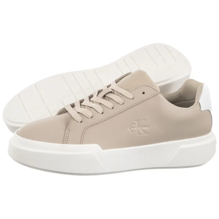 Sneakersy Calvin Klein Chunky Cupsole Laceup Lth Wn Stone Beige/Bright White YW0YW01947 ACE – zdjęcie 1
