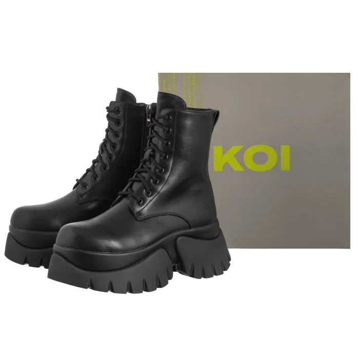 Botki Koi Footwear Rancor Vilun Lace Up Boots Black KA00724374 – zdjęcie 6