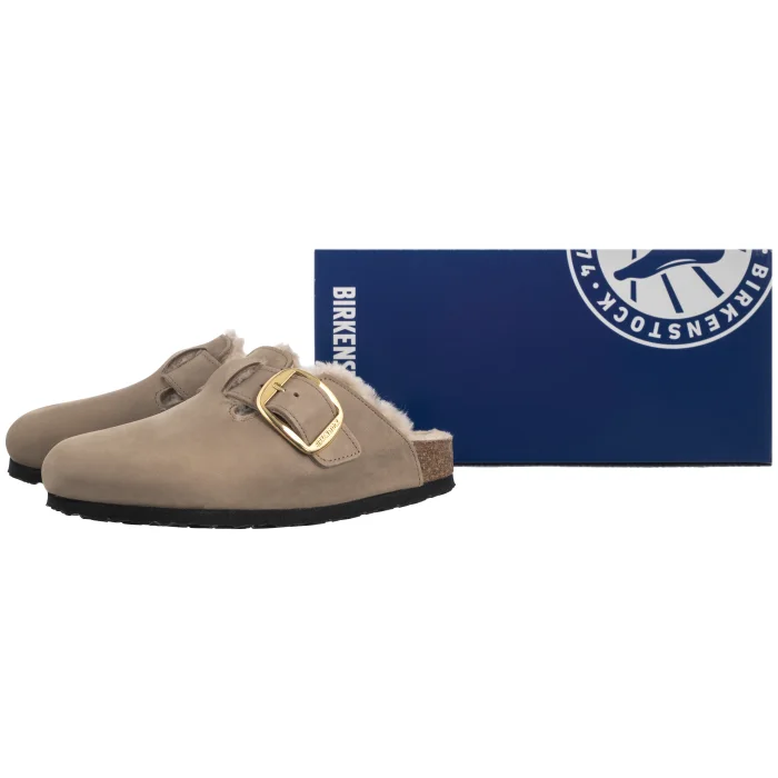 Klapki Birkenstock Boston Big Buckle Shearling Tabacco Brown 1030444 – zdjęcie 6