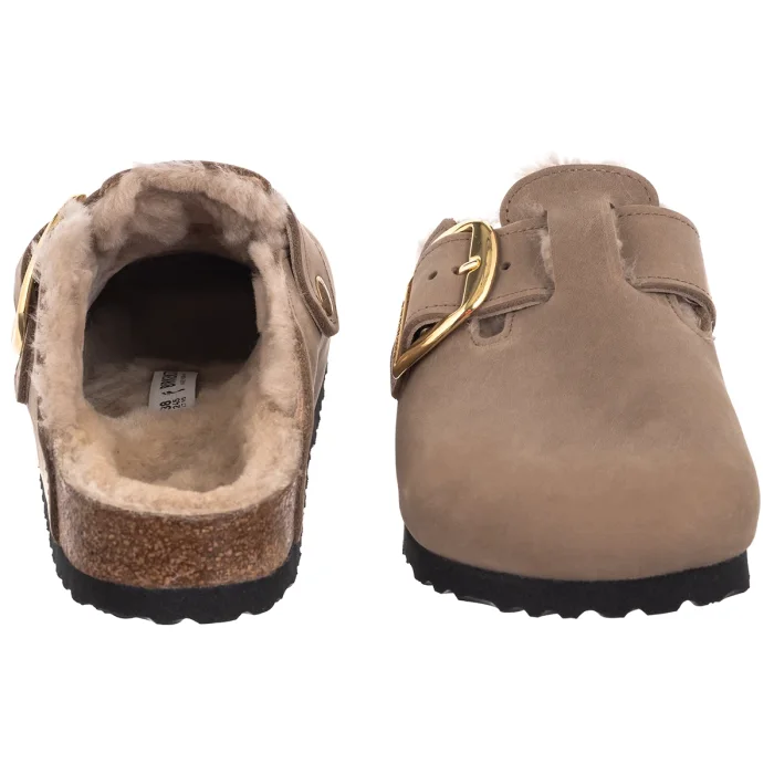 Klapki Birkenstock Boston Big Buckle Shearling Tabacco Brown 1030444 – zdjęcie 4