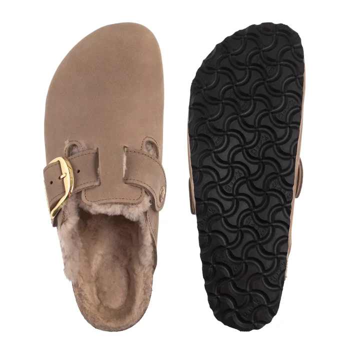 Klapki Birkenstock Boston Big Buckle Shearling Tabacco Brown 1030444 – zdjęcie 5