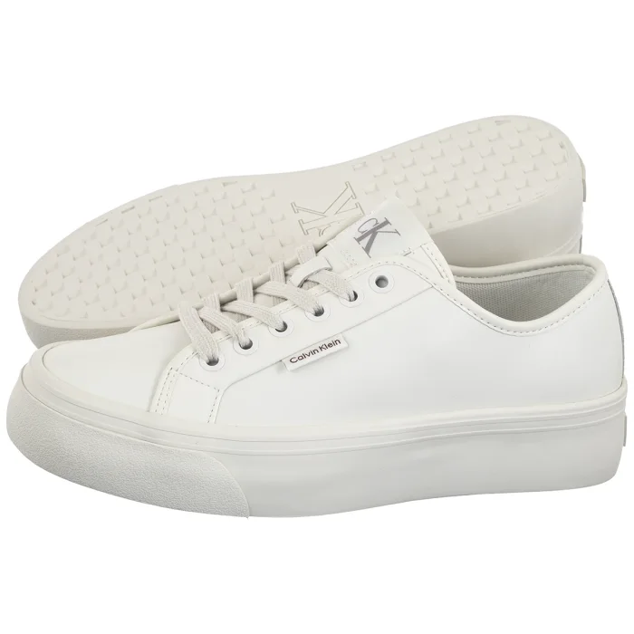 Buty Calvin Klein Vulc Flatf Lace Up Lth Lily White YW0YW01932 YAJ – zdjęcie 1