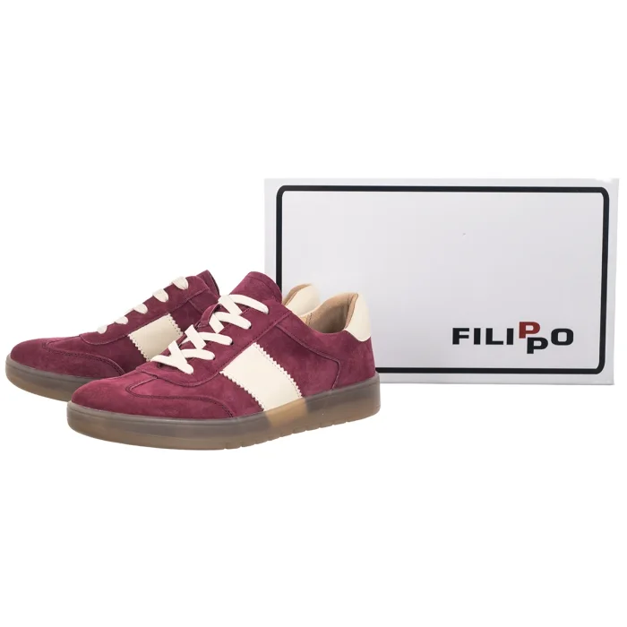 Sneakersy Filippo Bordowe DP6770/25 BG – zdjęcie 6