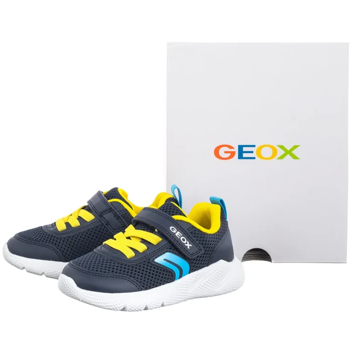 Buty Sportowe Geox B Sprintye B. C - Mesh+Geobuck Navy/Yellow B454UC 01454 C0657 – zdjęcie 6
