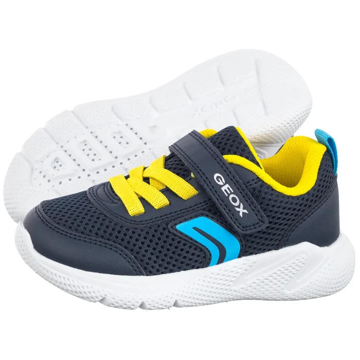 Buty Sportowe Geox B Sprintye B. C - Mesh+Geobuck Navy/Yellow B454UC 01454 C0657 – zdjęcie 1