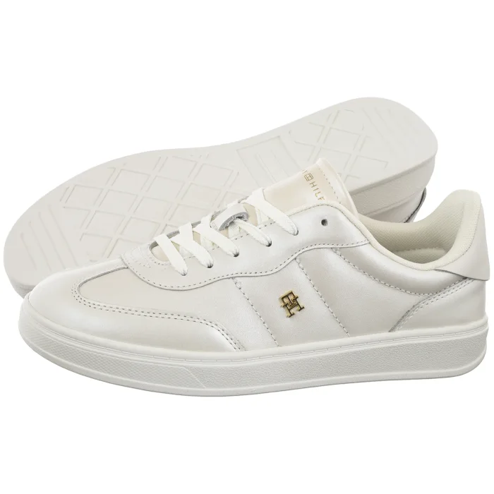 Sneakersy Tommy Hilfiger TH Heritage Shiny Sneaker Ecru FW0FW09179 YBL – zdjęcie 1