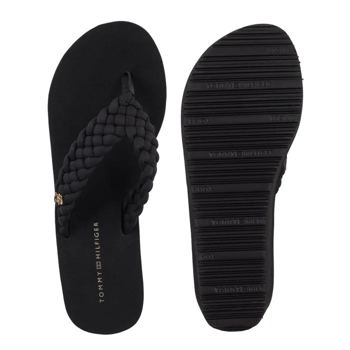 Japonki Tommy Hilfiger TH Wedge Braided Summer Sandal Black FW0FW09198 BDS – zdjęcie 5