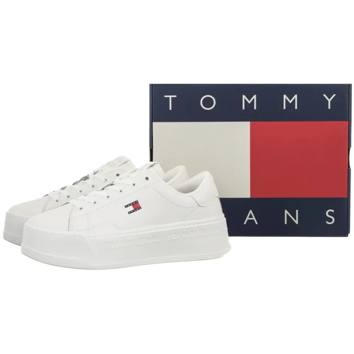 Sneakersy Tommy Hilfiger Tjw Script Cupsole Flatform Ecru EN0EN02961 YBL – zdjęcie 6